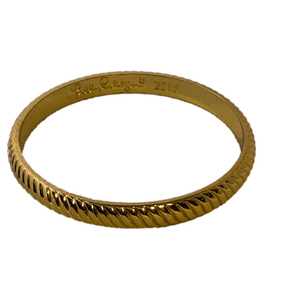 Lilly Pulitzer 2015 Gold Rope Textured Bangle Bracelet EUC
